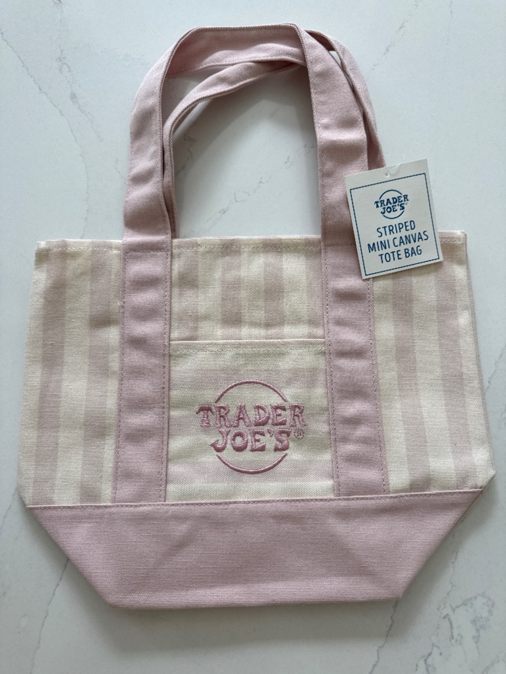 Trader Joe’s, striped mini canvas tote bag